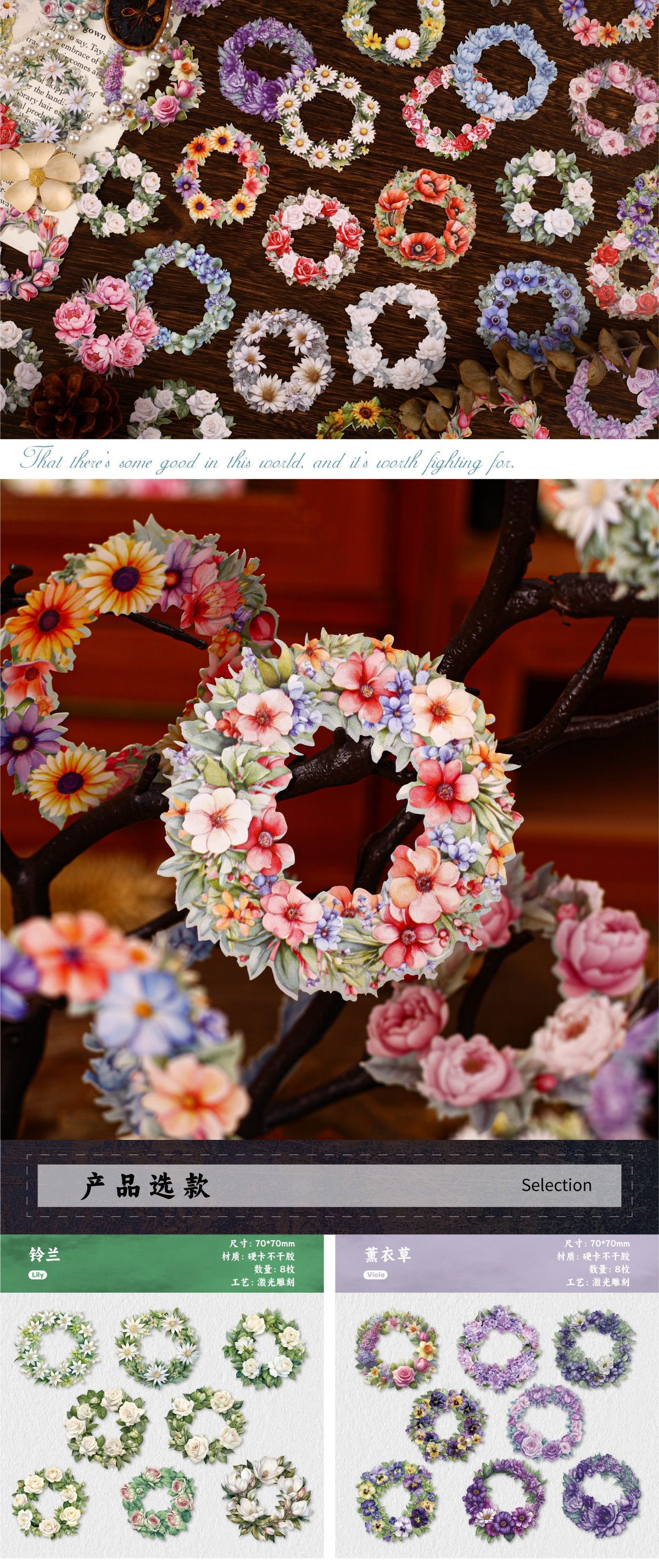 Retrostory Garland Series Pet Hard Cardboard Stickers Creative Pastoral Decoration Collage Material Landscaping Stickers