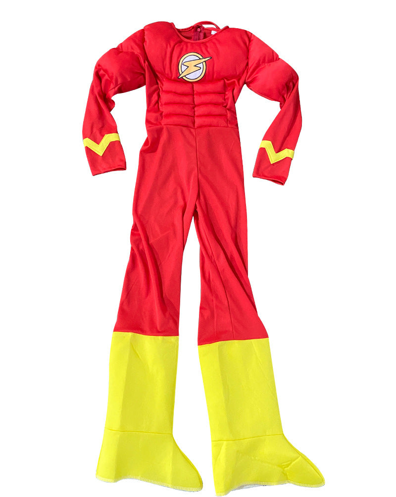 Halloween Kids Superhero Muscle Dress Up The Flash Dress Up Boys Anime Figure Cosplay Costume