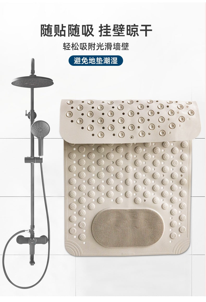 New Non-slip Bath Mat with Suction Cup and Drain Hole, Soft Machine-washable Shower Mat Non-slip Bath Mat