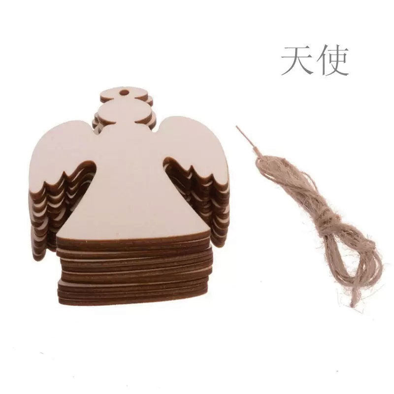 Christmas Crafts Creative Christmas Tree Ornaments Carved Wood Holiday Party Decoration Tags Home Decoration Props