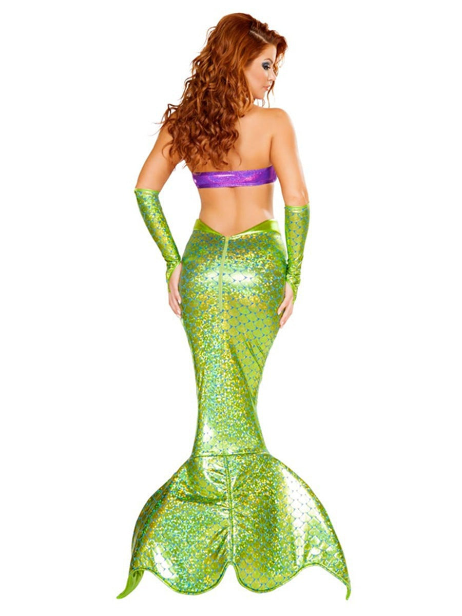 Halloween Costume Adult Mermaid Cosplay Costume Princess Dress Sexy Chest-Wrapped Evening Dress Ds Performance Costume