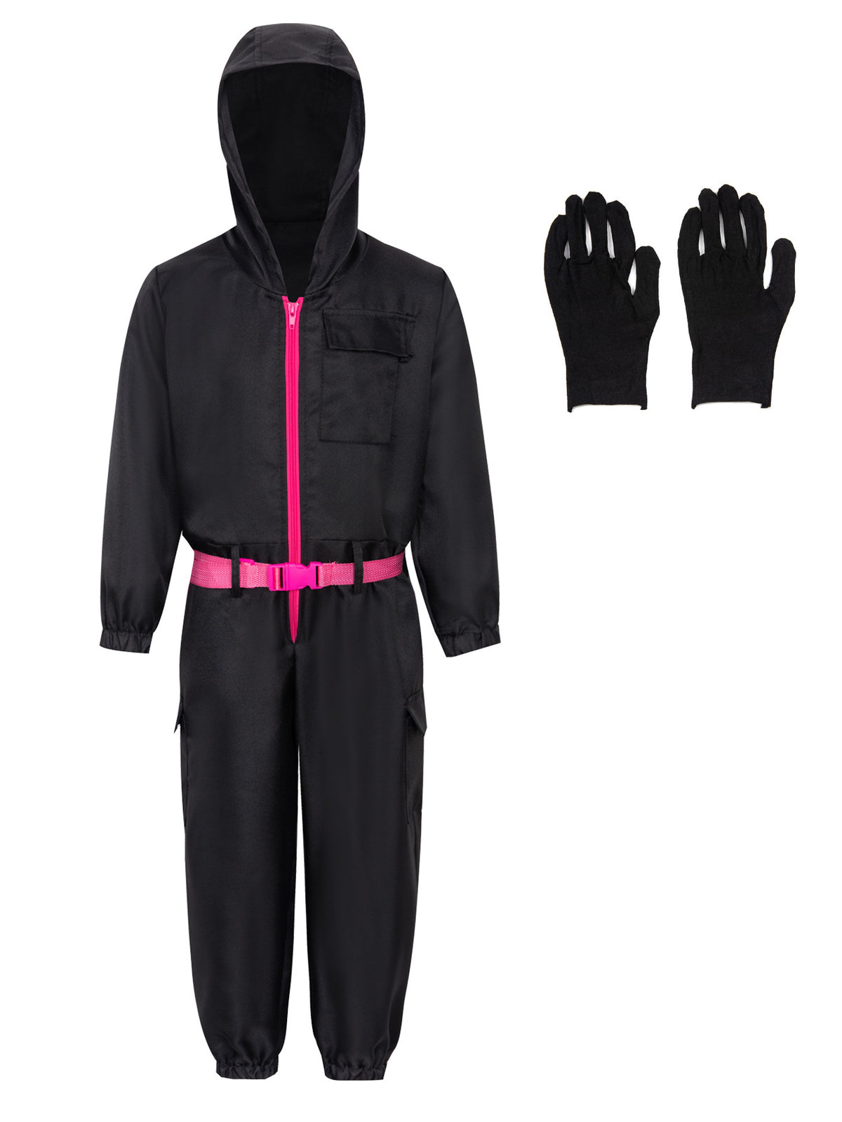 Halloween European and American Red Zipper Jacket Crock Pants suit Casual Jumpsuit Solid Color Work Uniform Performance Clothes