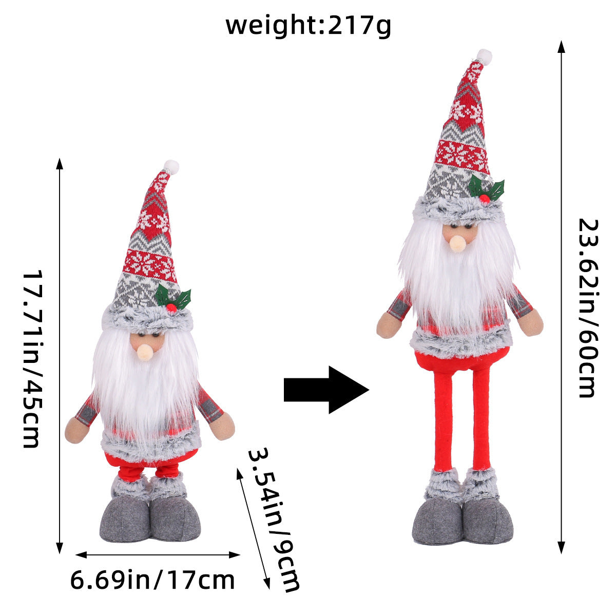 A variety of Christmas standing telescopic doll hotel window Christmas snowman elk doll decorative ornaments