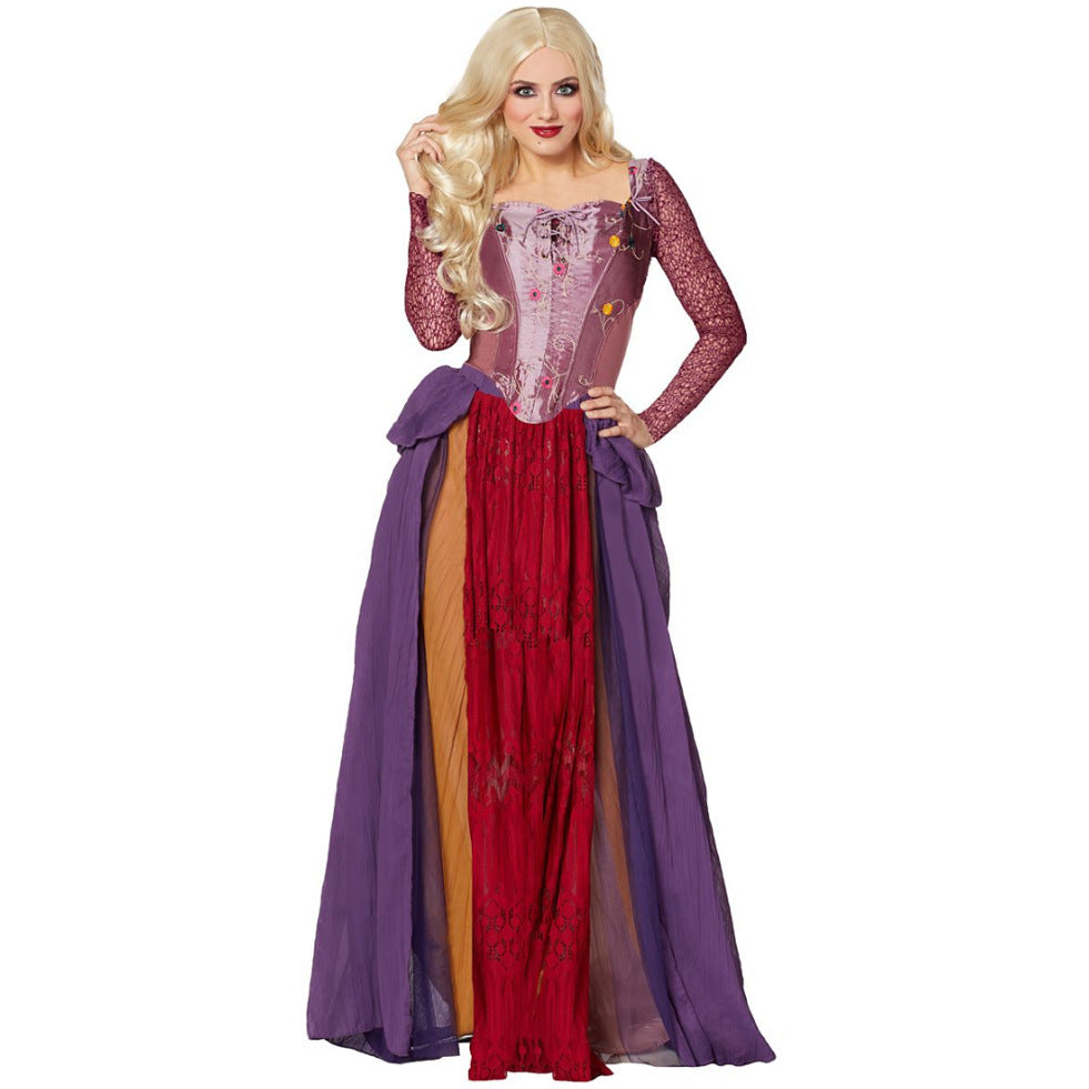 Cross-Border Halloween Witch Winifred Cos Medieval Palace Long Dress Cosplay Stage Performance Costume