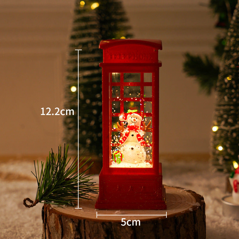 Christmas vintage portable lamp luminous water filling wind lamp Christmas decoration atmosphere lamp Christmas tree decoration wind lamp ornaments