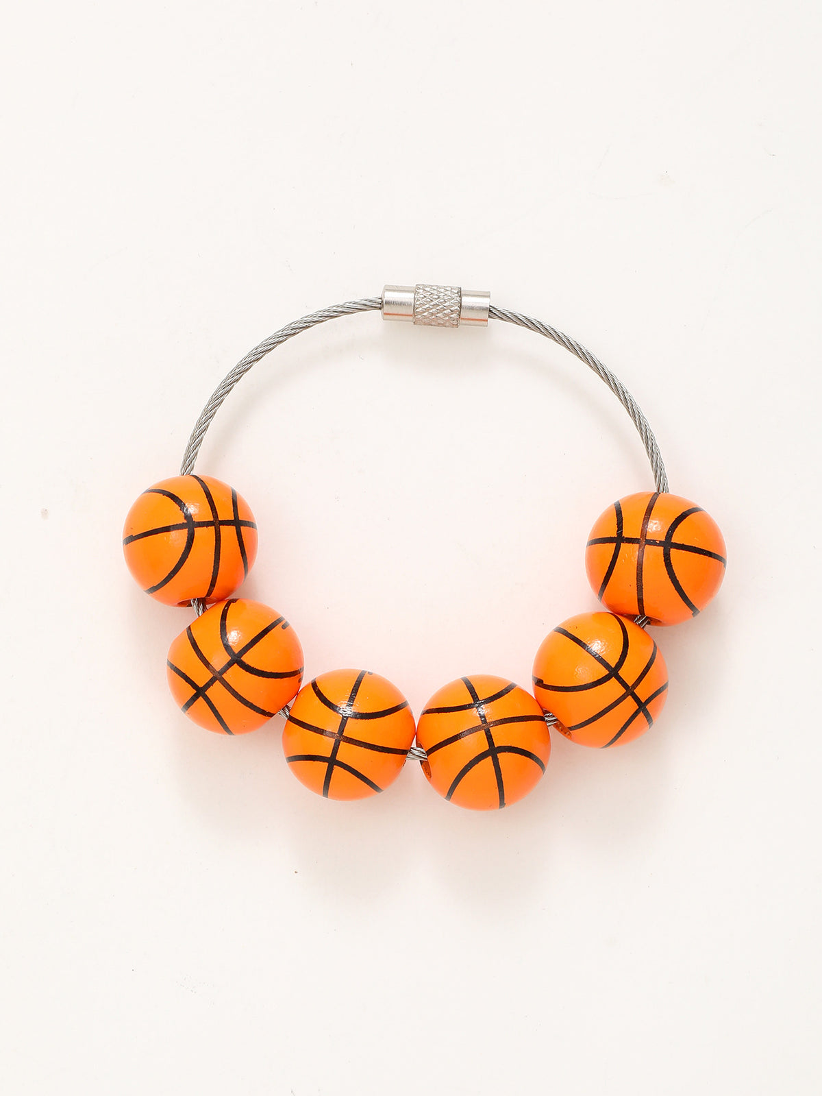 Sporty Baseball Independence Day Halloween Wooden Beads Wooden Fruit Summer Party Keychain Bracelet
