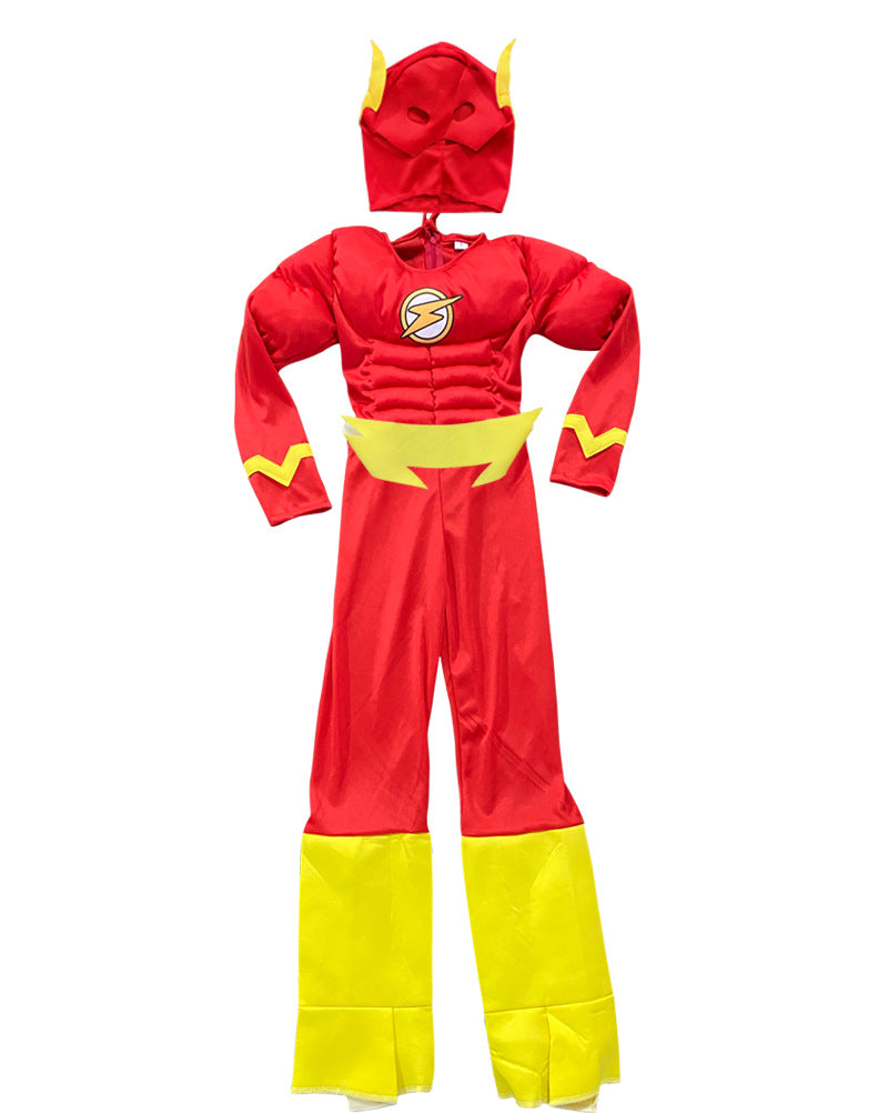 Halloween Kids Superhero Muscle Dress Up The Flash Dress Up Boys Anime Figure Cosplay Costume