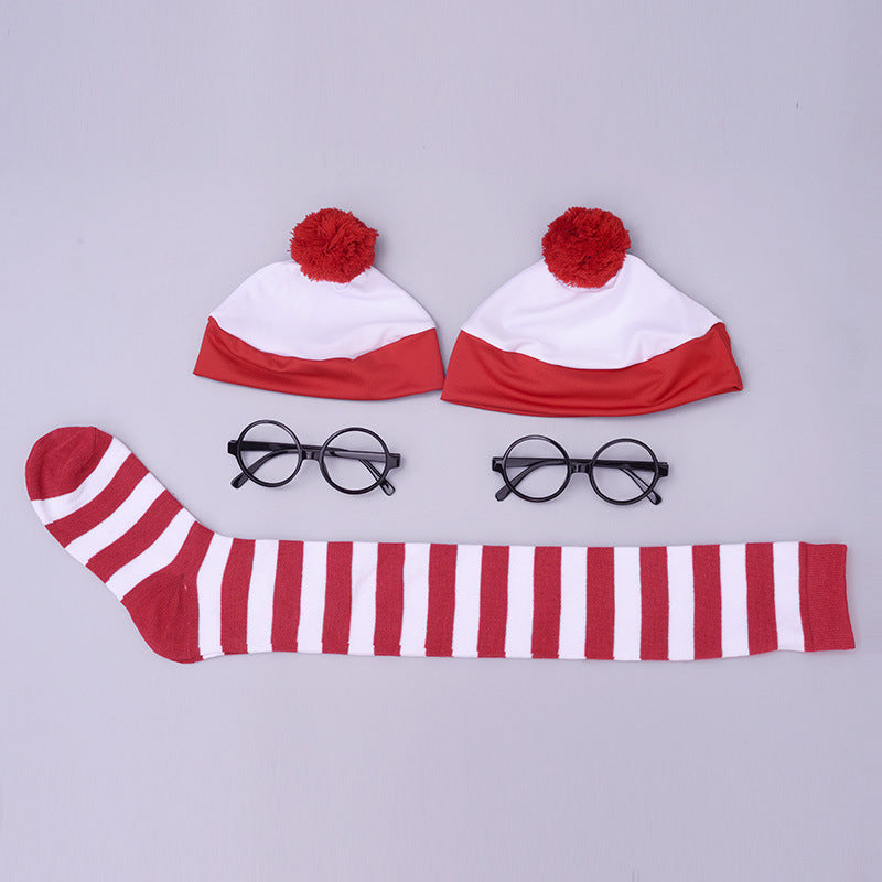 Halloween Costume Smart Wally Where's Wally UK Anime Costume cosplay Couple Costume