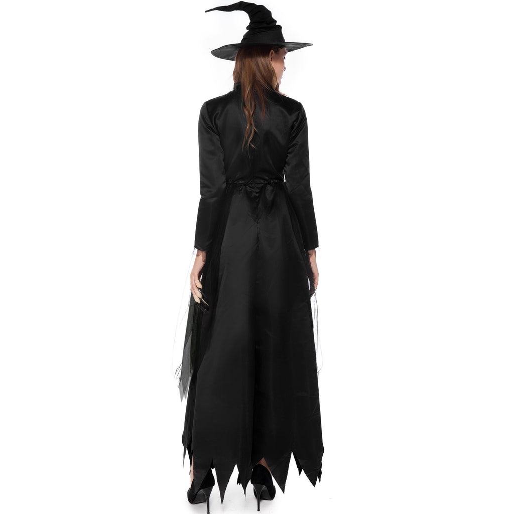 Export Halloween Cos Adult Black Witch Dark Demon Horror Masquerade Ghost Bride Costume