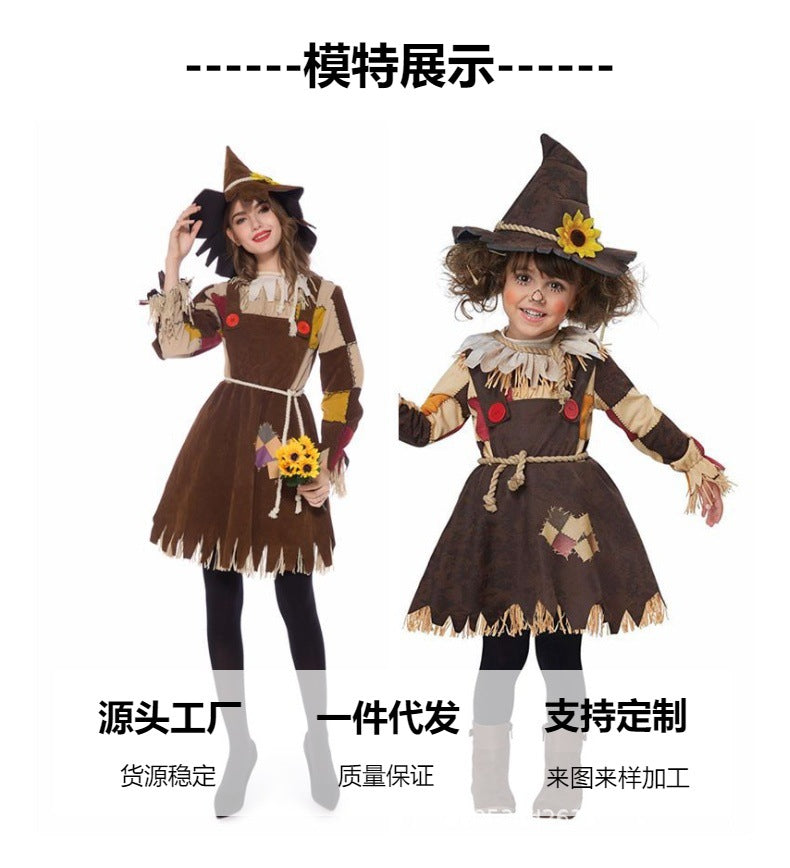 Halloween Adult Wizard of oz Family Stage Performance Scarecrow Costume Witch Witch Performance Cosplay