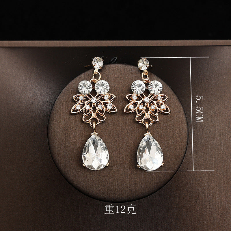 Korean Bride Necklace Earrings Two-piece Decorations Wedding Yarn Wedding Jewelry Wedding Accessories Dance Studio