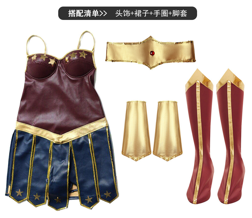 2025 Amazon New Halloween Cos Justice League Wonder Woman Greek Goddess Cosplay Costume