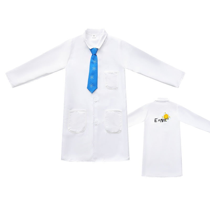 Halloween White Coat Scientist Doctor Einstein Performance Costume Scientist Role Cos Campus Performance Costume