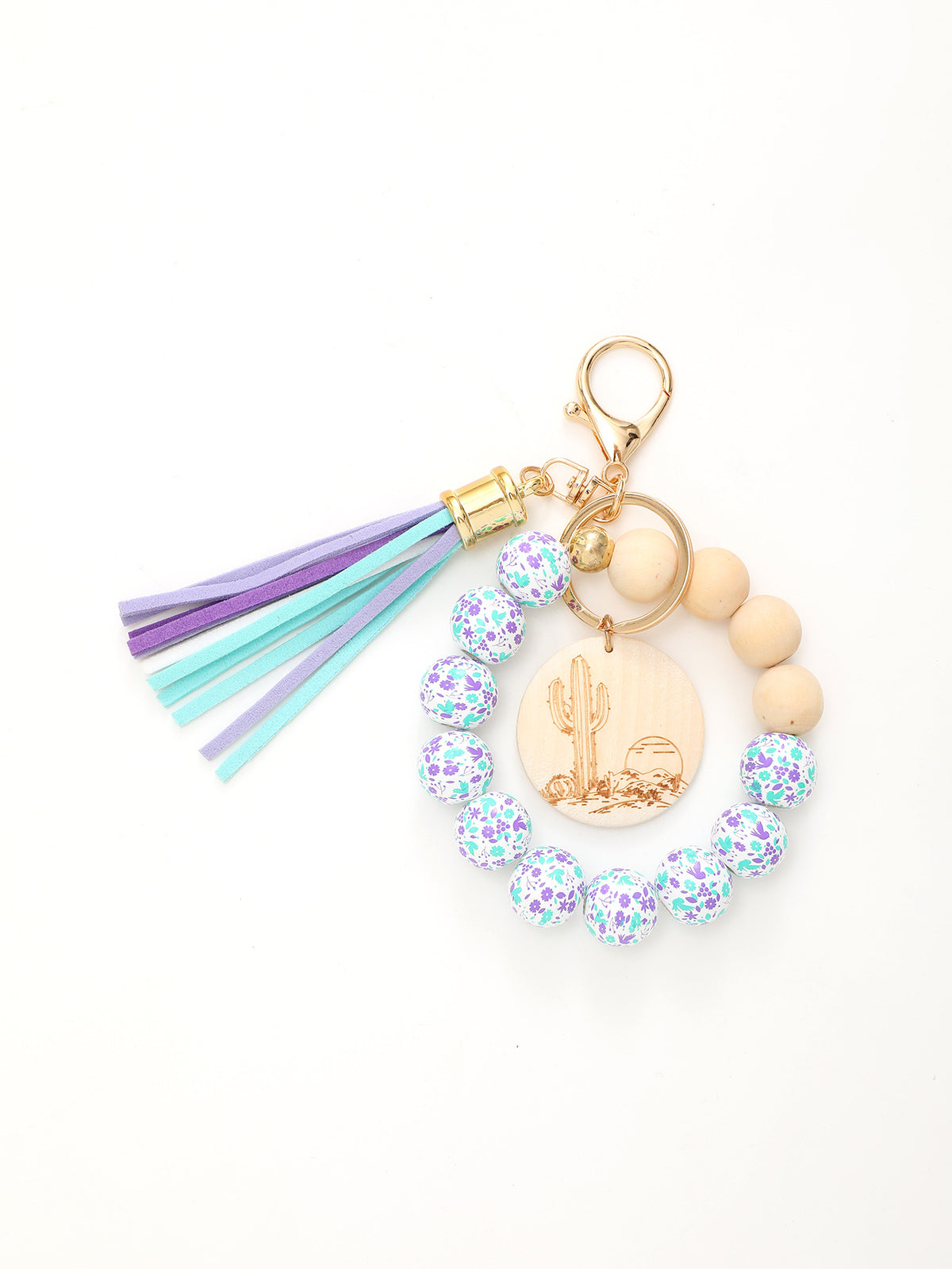 Sporty Baseball Independence Day Halloween Wooden Beads Wooden Fruit Summer Party Keychain Bracelet