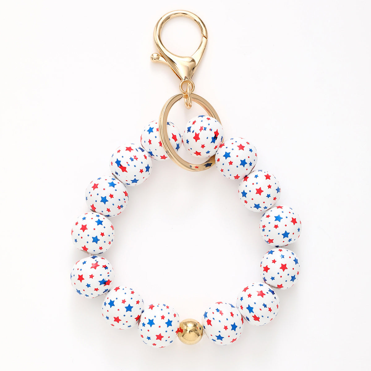 Sporty Baseball Independence Day Halloween Wooden Beads Wooden Fruit Summer Party Keychain Bracelet