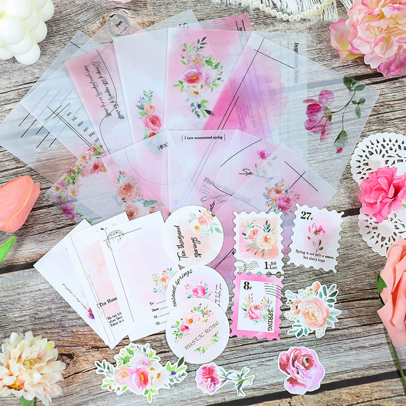 New Style Journal Background Sulfuric Acid Paper Diary Decoration Fresh Style Items Stickers Journal Material Paper Printing