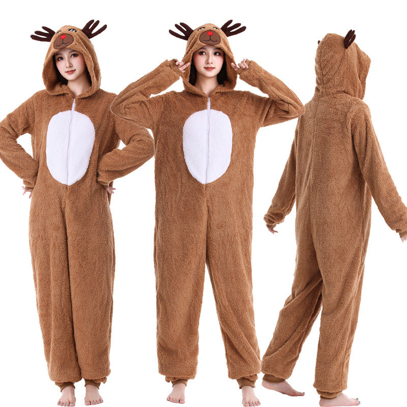halloween elk caribou play flannel animal conjoined elk christmas performance show stage caribou