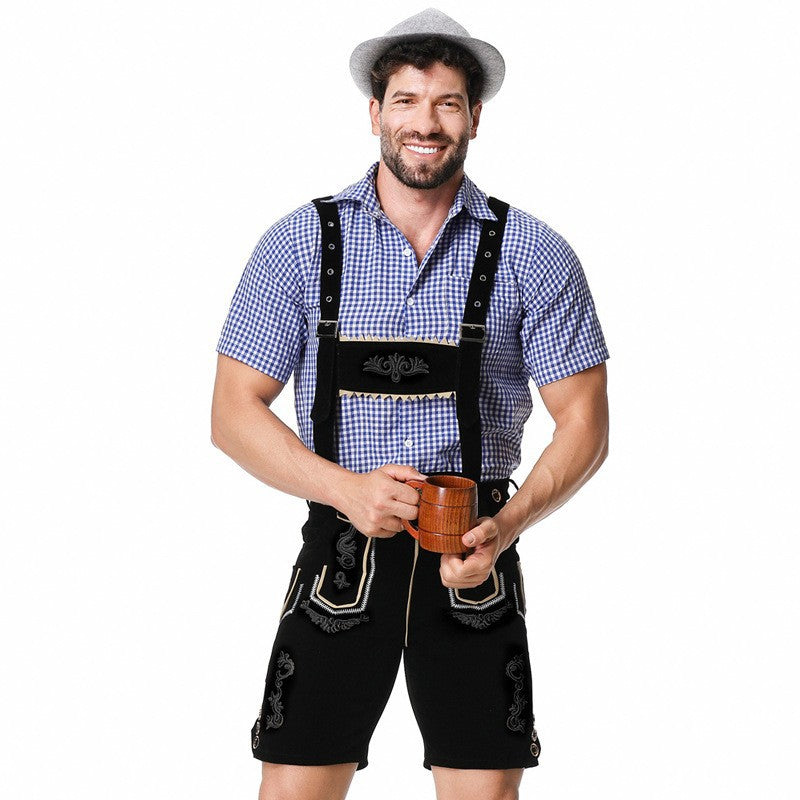 Halloween Costume Wish German Oktoberfest Costume Men's Overalls Suit Adult Stage Cosplay Costume