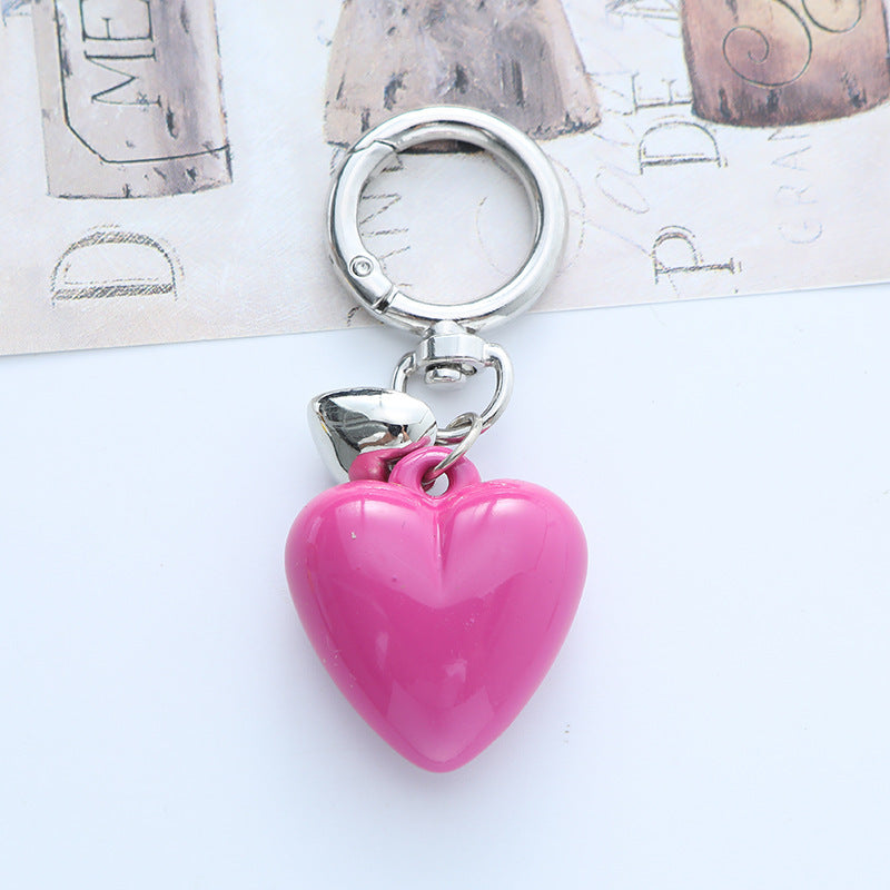Cross-Border New Acrylic Resin Heart-Shaped Keychain Colorful Creative Couple Peach Heart Bag Water Cup Decorative Pendant