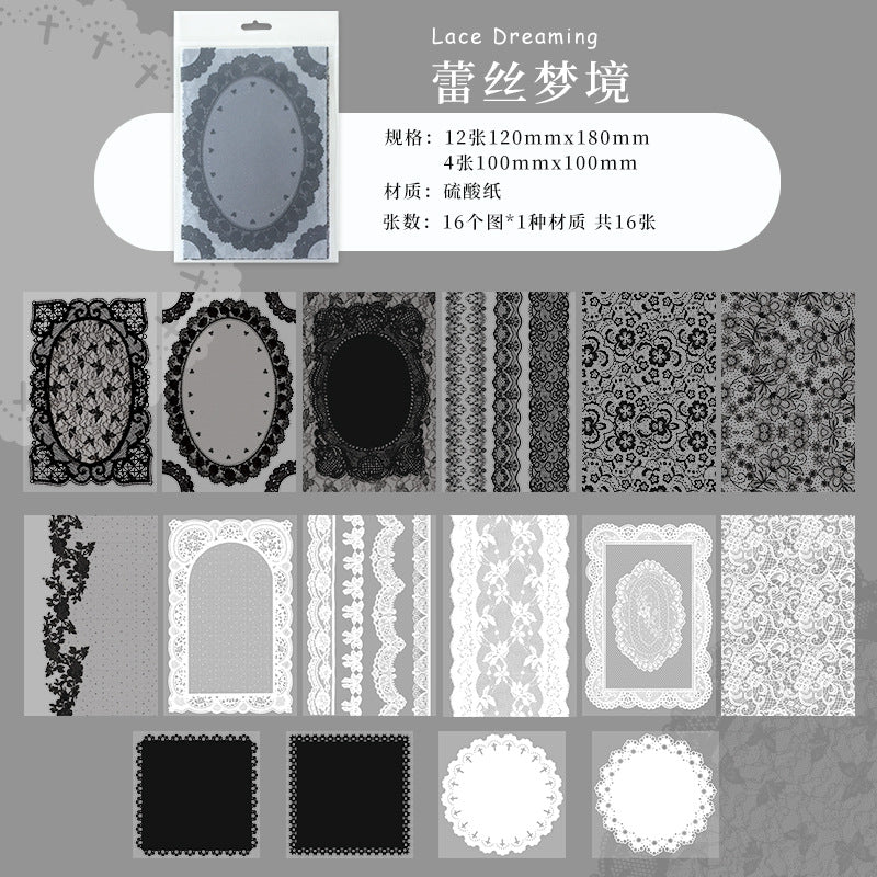 New Style Journal Background Sulfuric Acid Paper Diary Decoration Fresh Style Items Stickers Journal Material Paper Printing