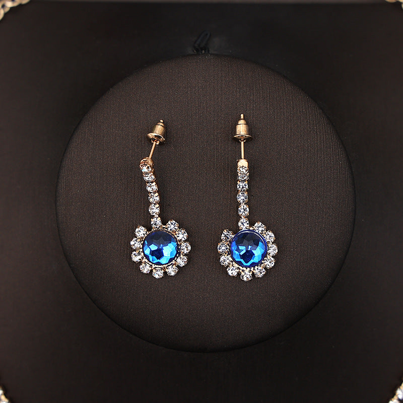 Korean Bride Necklace Earrings Two-piece Decorations Wedding Yarn Wedding Jewelry Wedding Accessories Dance Studio