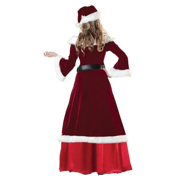 Cross-Border European and American Christmas Santa Claus Couple Costumes High-Quality Luxury Version Cosplay Masquerade Performance Costumes