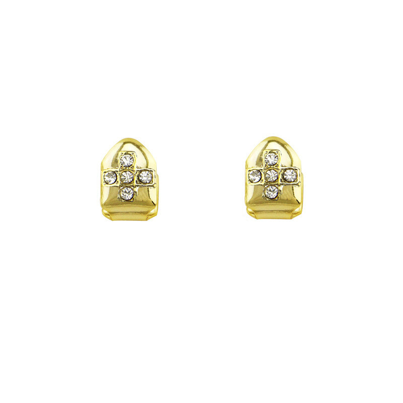European and American hiphop bright single hip-hop braces colored diamond smooth suit decorated with colored diamond suit vampire gold braces