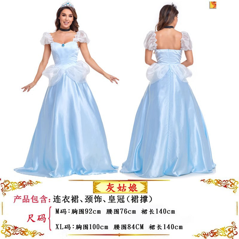 Adult Halloween Snow White Bell Cinderella Ice Sleeping Beauty Rapunzel Party Stage Performance Princess Dress