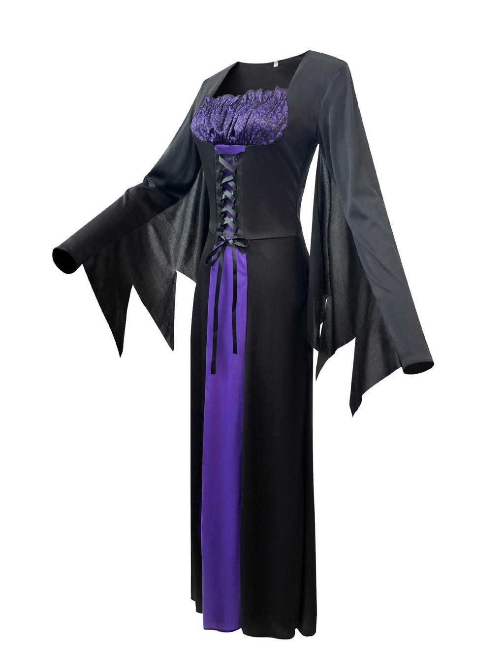 Amazon Cross-Border Halloween Purple Witch Costume Magician Long Skirt Wizard Cosplay Stage Performance Costume
