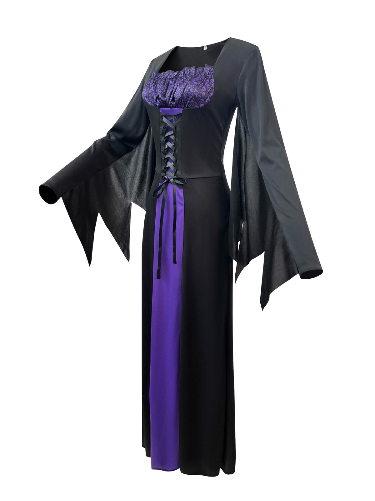 Amazon Cross-Border Halloween Purple Witch Costume Magician Long Skirt Wizard Cosplay Stage Performance Costume