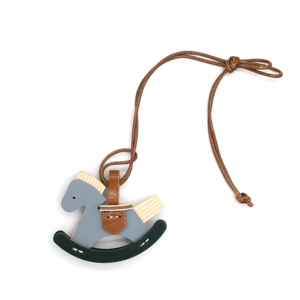 Leather decorative small Trojan horse pendant female car keychain rearview mirror pendant rocking Trojan bag pendant wholesale