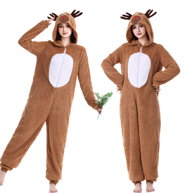 halloween elk caribou play flannel animal conjoined elk christmas performance show stage caribou