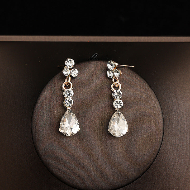 Korean Bride Necklace Earrings Two-piece Decorations Wedding Yarn Wedding Jewelry Wedding Accessories Dance Studio