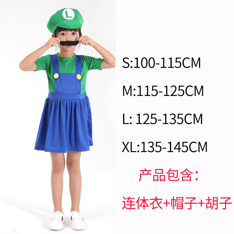 Halloween cosplay Anime Costume Parent Child cosplay Children Mario Clothes Super Mary Costume