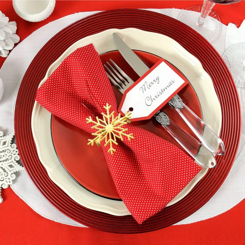 6Pc Silver/Gold Snowflake Napkin Rings Dinner Napkin Rings Holder for Christmas Holiday New Year Wedding Party Table Decoration