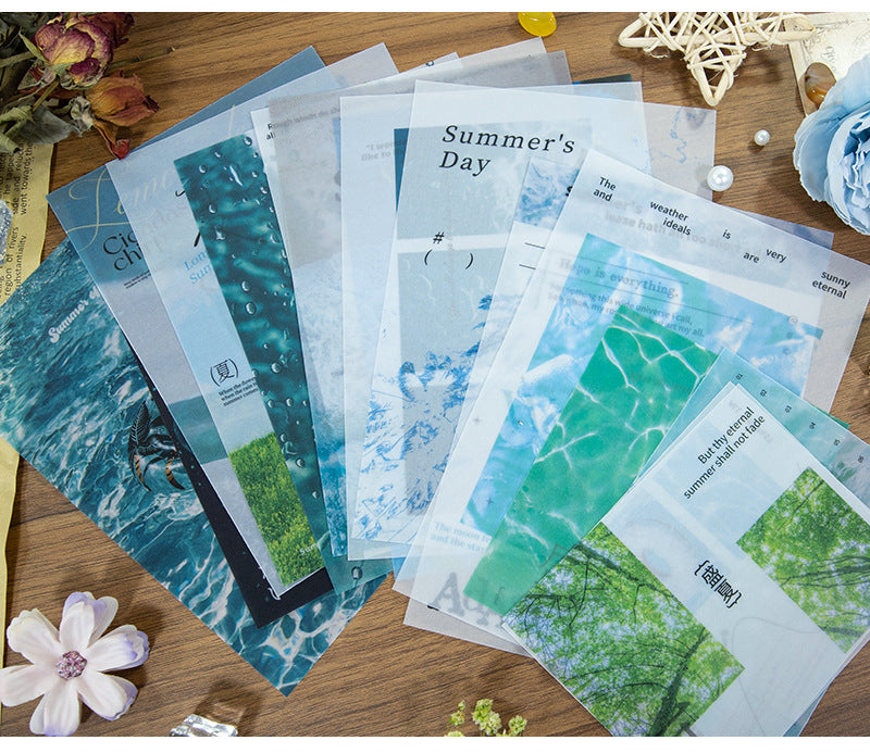 New Style Journal Background Sulfuric Acid Paper Diary Decoration Fresh Style Items Stickers Journal Material Paper Printing