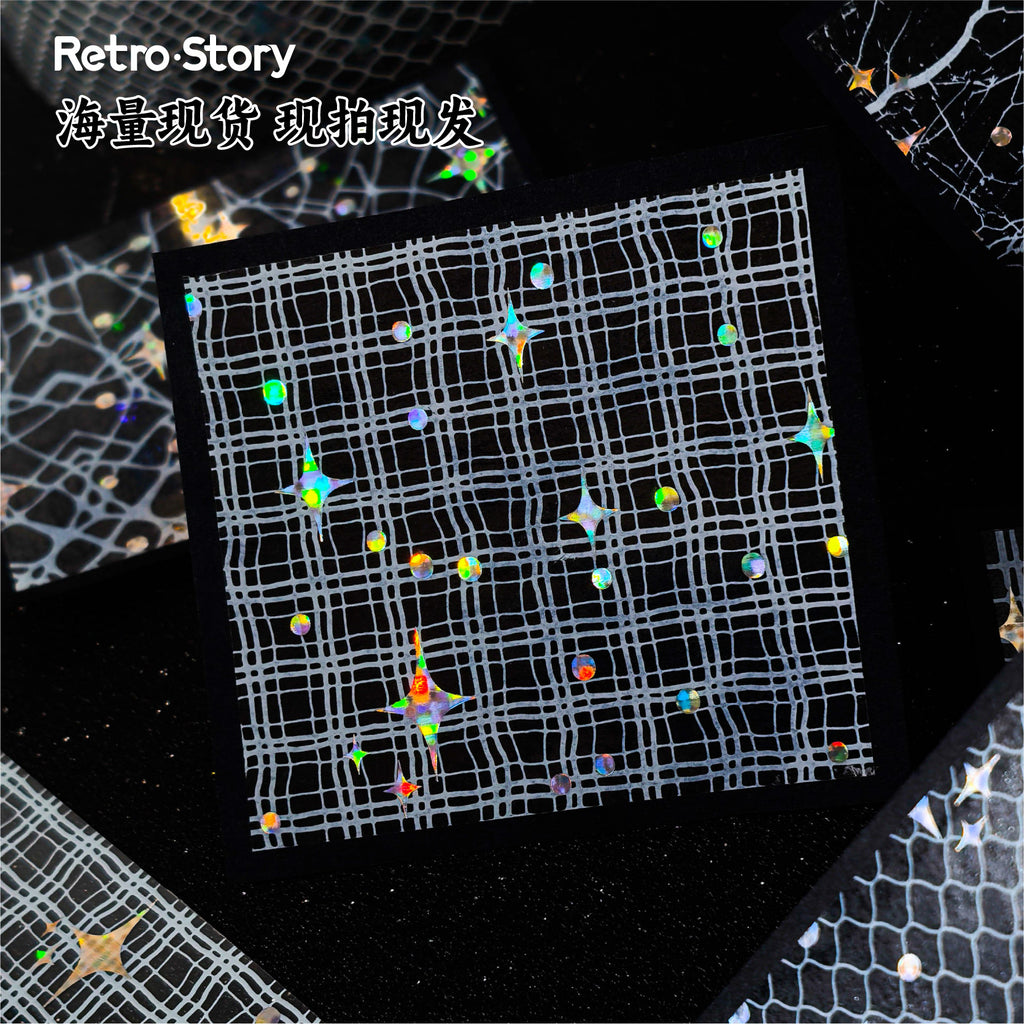 Retrostory Star Yarn Series Stereo Hot Stamping Pet Handbook DIY Border Background Yarn Decorative Collage Tape