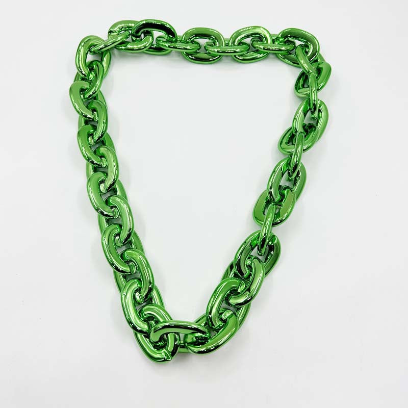 2025 Halloween Christmas Necklace Holiday Party Team Fan Ccb Thick Necklace Exaggerated Hip-Hop Big Gold Chain