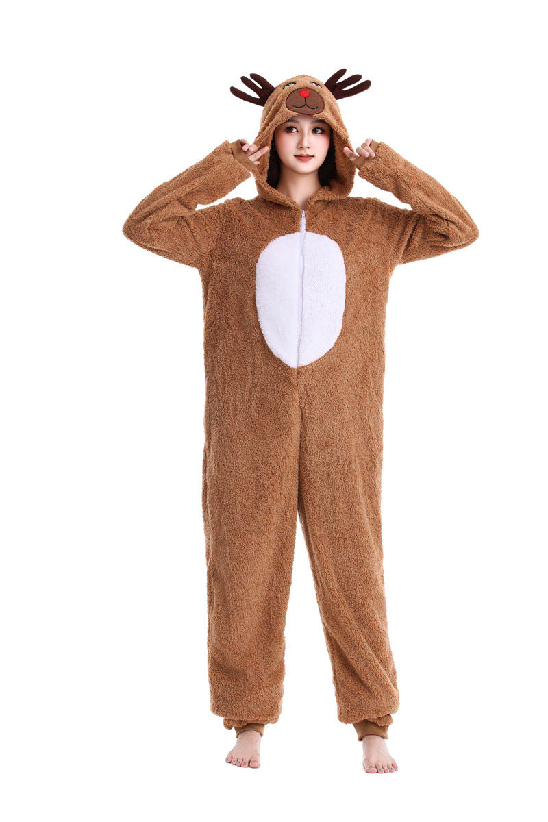 halloween elk caribou play flannel animal conjoined elk christmas performance show stage caribou