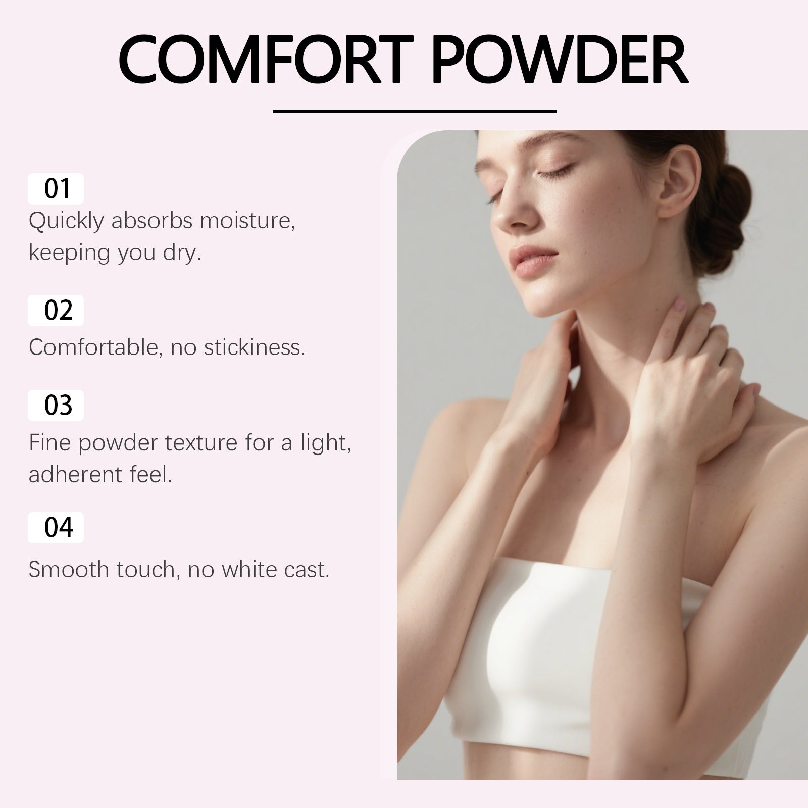 Dry Talcum Powder Remove Odor Sweating Moisture Refreshing Body Inner Thigh Absorption Natural Comfortable Sensitive Skin Care