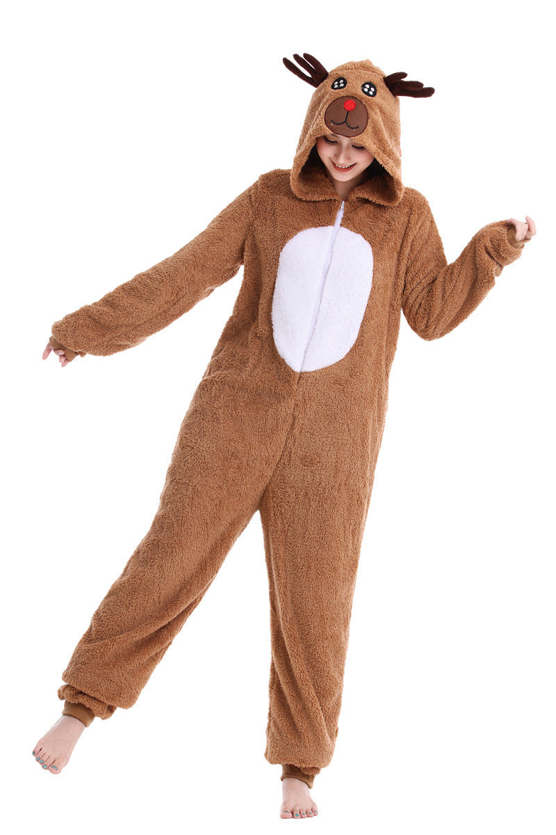 halloween elk caribou play flannel animal conjoined elk christmas performance show stage caribou