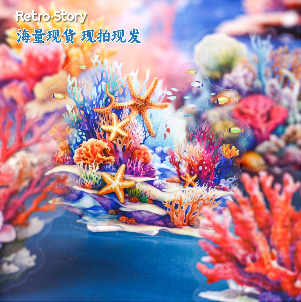 Retrostory Underwater World Series Stickers Creative Handbook Stickers Pet Cartoon Handbook Decorative Sticker Pack