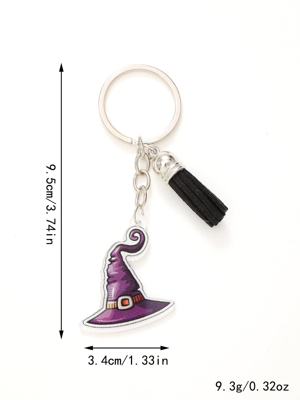 New Halloween Funny Acrylic Keychain Bat Pumpkin Head Witch Tassel Pendant Bag Accessories Pendant
