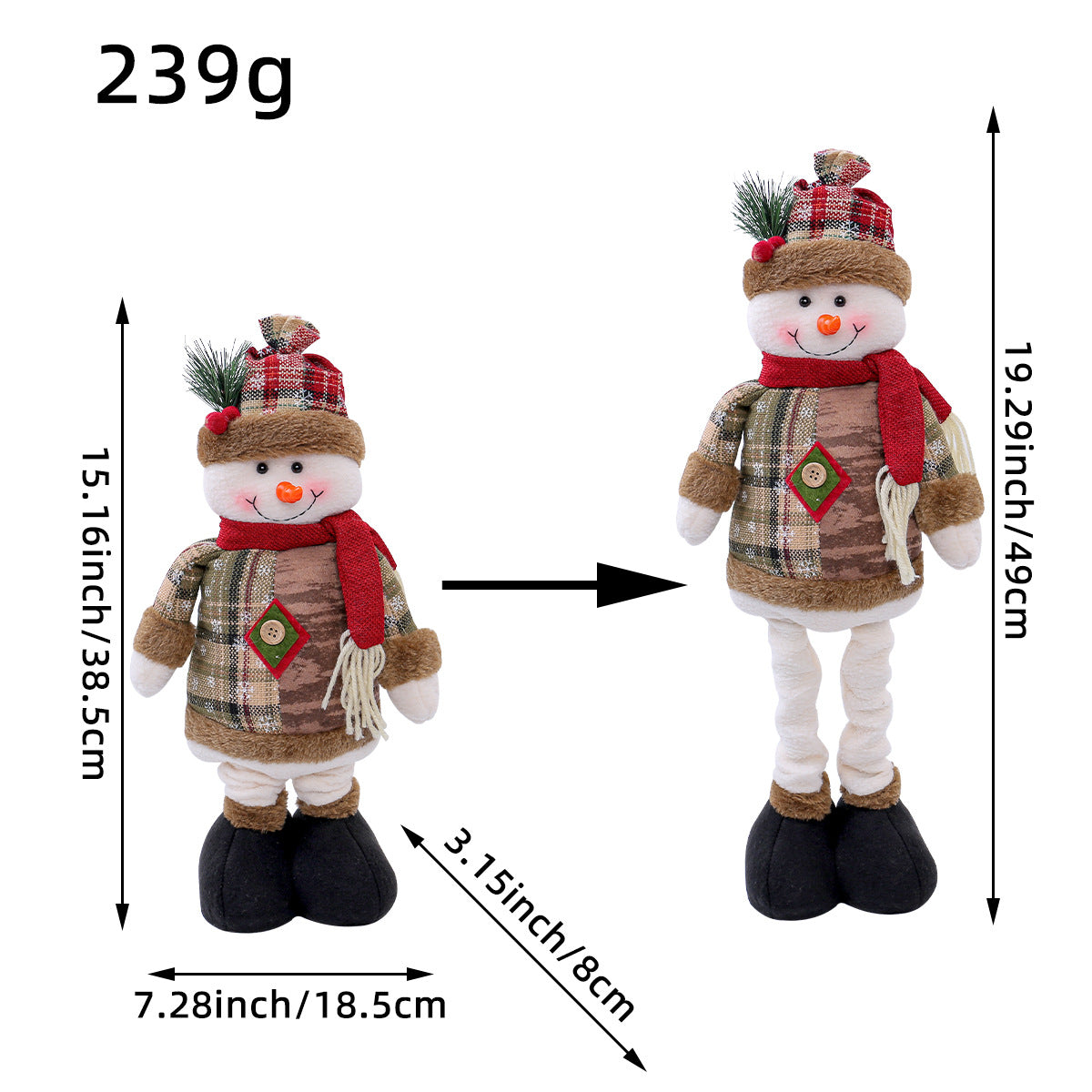 A variety of Christmas standing telescopic doll hotel window Christmas snowman elk doll decorative ornaments
