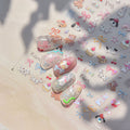 Cute Pink Graffiti Nail Art Stickers Tomoni Embossed 3D Apple Cake Kidsren's Nail Sticker Decorations