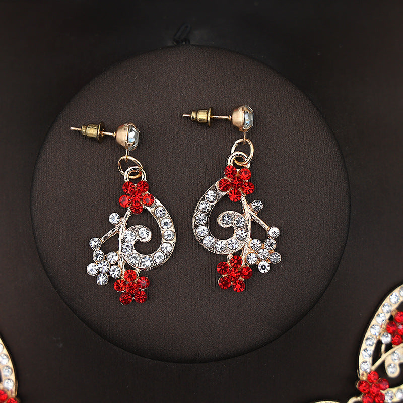 Korean Bride Necklace Earrings Two-piece Decorations Wedding Yarn Wedding Jewelry Wedding Accessories Dance Studio