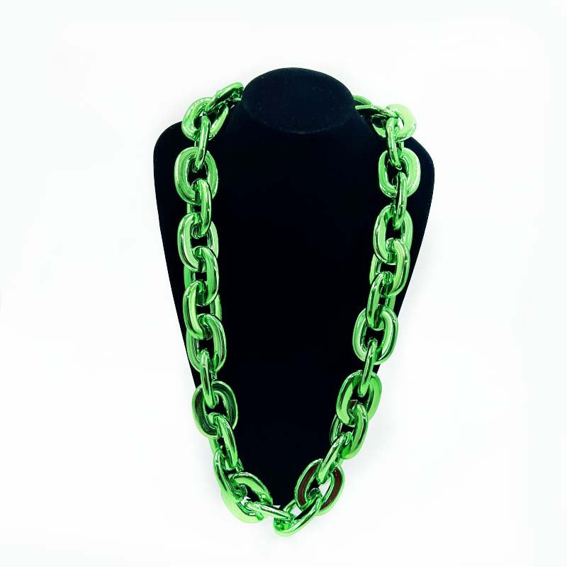 2025 Halloween Christmas Necklace Holiday Party Team Fan Ccb Thick Necklace Exaggerated Hip-Hop Big Gold Chain