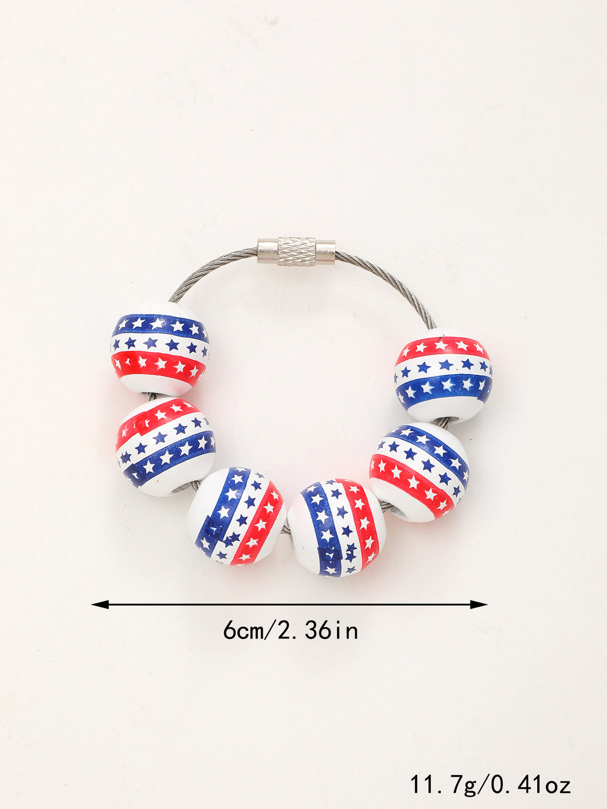 Sporty Baseball Independence Day Halloween Wooden Beads Wooden Fruit Summer Party Keychain Bracelet