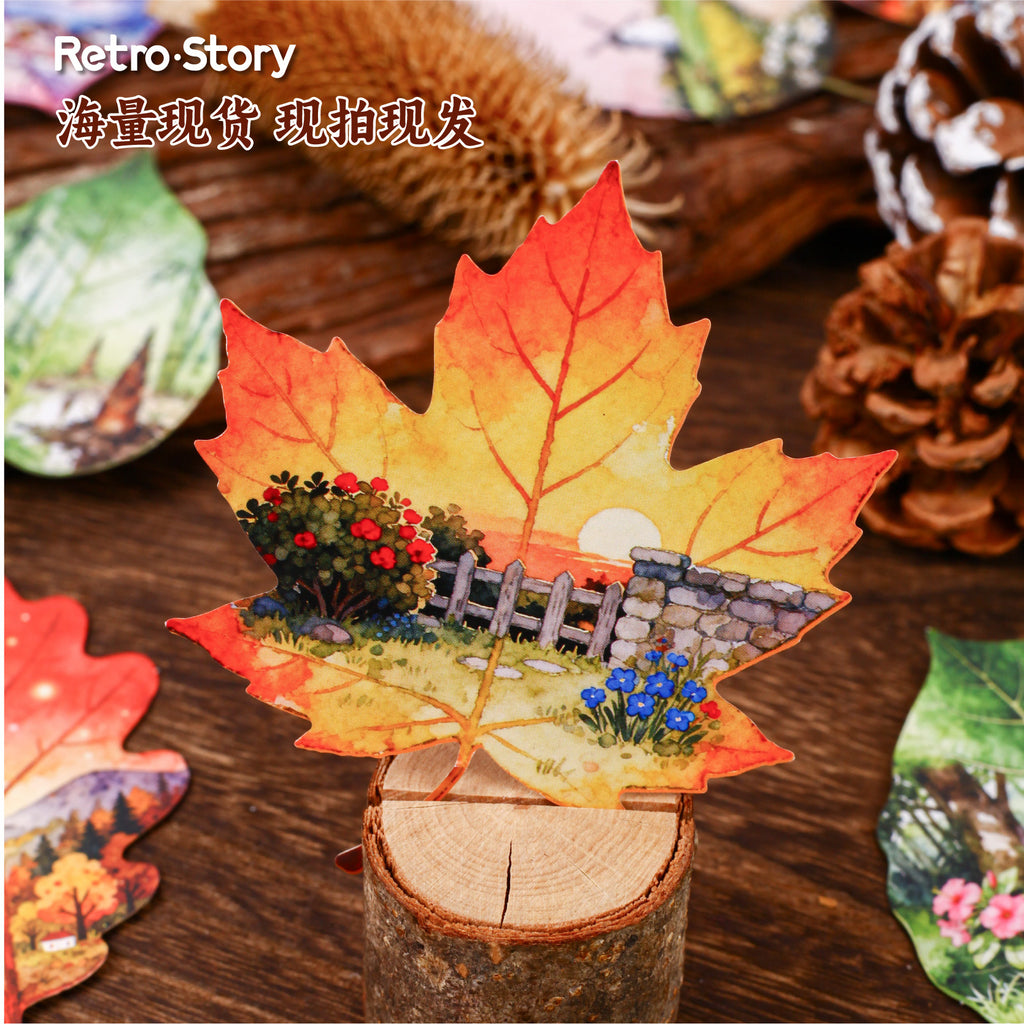 Retrostory Foliage Series Stickers Creative Leaf Landscaping Stickers Decorative Materials Handbook Material Base Stickers