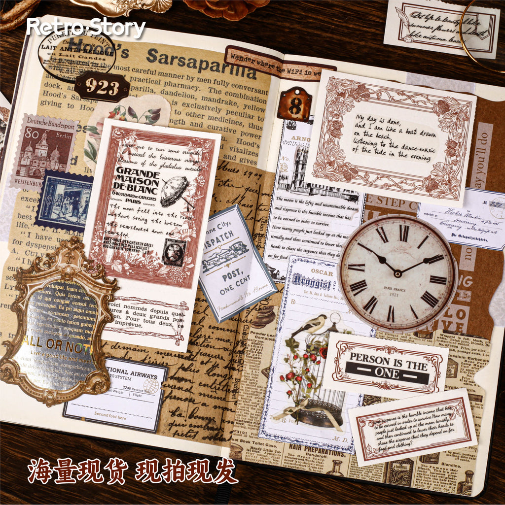 Retrostory Letterhead Series Cross-Border Letterhead Base Paper DIY Decorative Background Paper Sticky Note Handmade Note